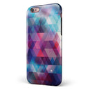 Vector Triangle Pink and Blue Galaxy iPhone 6/6s or 6/6s Plus 2-Piece Hybrid INK-Fuzed Case