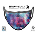 Vector Triangle Pink and Blue Galaxy - Made in USA Mouth Cover Unisex Anti-Dust Cotton Blend Reusable & Washable Face Mask with Adjustable Sizing for Adult or Child