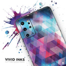 Vector Triangle Pink and Blue Galaxy - Skin-Kit for the Samsung Galaxy S-Series S20, S20 Plus, S20 Ultra , S10 & others (All Galaxy Devices Available)