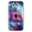 Vector Triangle Pink and Blue Galaxy - Protective Skin Wrap & Decal – Compatible with iPhone SE to iPhone 17 Pro Max (All Models)
