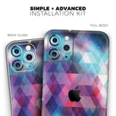 Vector Triangle Pink and Blue Galaxy - Protective Skin Wrap & Decal – Compatible with iPhone SE to iPhone 17 Pro Max (All Models)