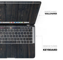 Vertical Blackwashed Woodgrain - Skin Decal Wrap Kit Compatible with the Apple MacBook Pro, Pro with Touch Bar or Air (11", 12", 13", 15" & 16" - All Versions Available)
