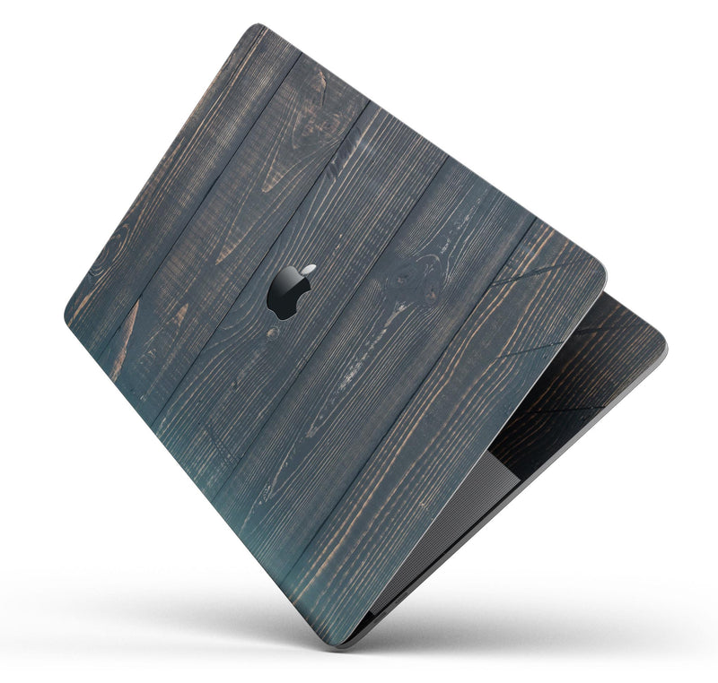 Vertical Blackwashed Woodgrain - Skin Decal Wrap Kit Compatible with the Apple MacBook Pro, Pro with Touch Bar or Air (11", 12", 13", 15" & 16" - All Versions Available)