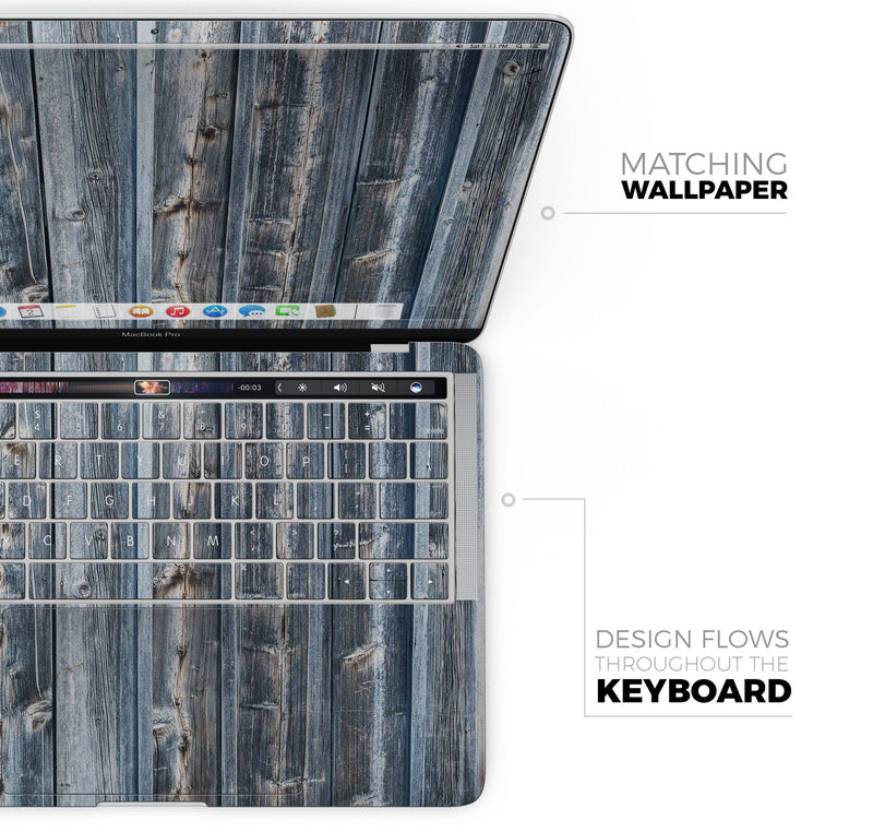 Vertical Planks of Wood - Skin Decal Wrap Kit Compatible with the Apple MacBook Pro, Pro with Touch Bar or Air (11", 12", 13", 15" & 16" - All Versions Available)