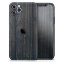 Vertical Blackwashed Woodgrain - Protective Skin Wrap & Decal – Compatible with iPhone SE to iPhone 17 Pro Max (All Models)