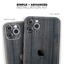 Vertical Blackwashed Woodgrain - Protective Skin Wrap & Decal – Compatible with iPhone SE to iPhone 17 Pro Max (All Models)