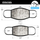 Verticle Black and White Damask Pattern - Made in USA Mouth Cover Unisex Anti-Dust Cotton Blend Reusable & Washable Face Mask with Adjustable Sizing for Adult or Child