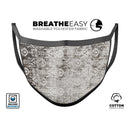 Verticle Black and White Damask Pattern - Made in USA Mouth Cover Unisex Anti-Dust Cotton Blend Reusable & Washable Face Mask with Adjustable Sizing for Adult or Child