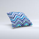 Vibrant Blue Sharp Chevron Ink-Fuzed Decorative Throw Pillow