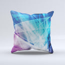 Vibrant Blue and Pink HD Shards ink-Fuzed Decorative Throw Pillow