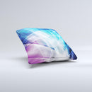 Vibrant Blue and Pink HD Shards ink-Fuzed Decorative Throw Pillow