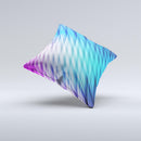 Vibrant Blue and Pink Neon Interlock Pattern ink-Fuzed Decorative Throw Pillow