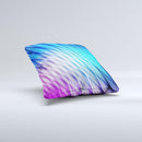 Vibrant Blue and Pink Neon Interlock Pattern ink-Fuzed Decorative Throw Pillow