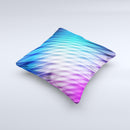 Vibrant Blue and Pink Neon Interlock Pattern ink-Fuzed Decorative Throw Pillow