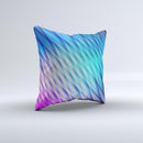Vibrant Blue and Pink Neon Interlock Pattern ink-Fuzed Decorative Throw Pillow