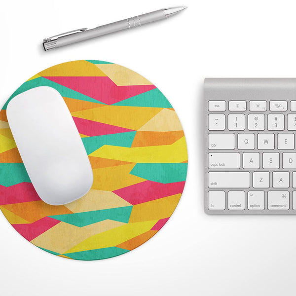 Vibrant Bright Colored Connect Pattern// WaterProof Rubber Foam Backed Anti-Slip Mouse Pad for Home Work Office or Gaming Computer Desk