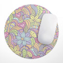 Vibrant Color Floral Pattern// WaterProof Rubber Foam Backed Anti-Slip Mouse Pad for Home Work Office or Gaming Computer Desk
