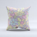 Vibrant Color Floral Pattern Ink-Fuzed Decorative Throw Pillow