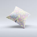 Vibrant Color Floral Pattern Ink-Fuzed Decorative Throw Pillow