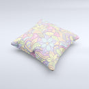 Vibrant Color Floral Pattern Ink-Fuzed Decorative Throw Pillow