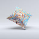 Vibrant Color Oil Swirls ink-Fuzed Decorative Throw Pillow