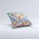 Vibrant Color Oil Swirls ink-Fuzed Decorative Throw Pillow