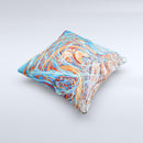 Vibrant Color Oil Swirls ink-Fuzed Decorative Throw Pillow