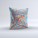 Vibrant Color Oil Swirls ink-Fuzed Decorative Throw Pillow