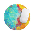 Vibrant Colored Messy Painted Canvas// WaterProof Rubber Foam Backed Anti-Slip Mouse Pad for Home Work Office or Gaming Computer Desk