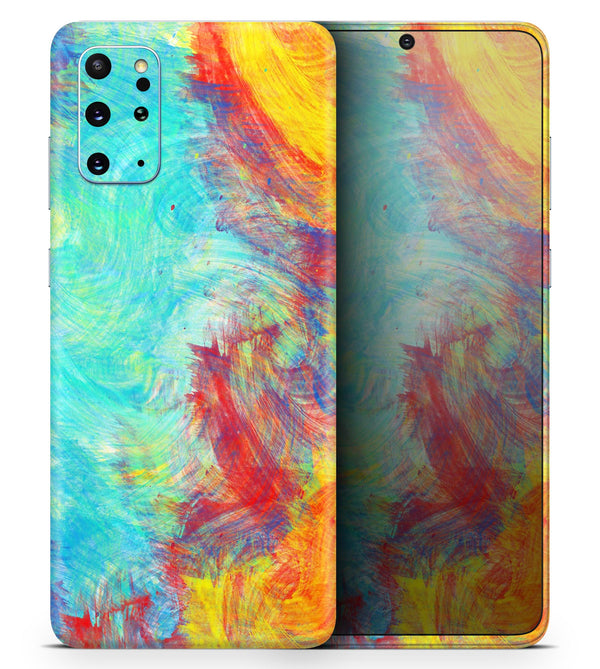 Vibrant Colored Messy Painted Canvas - Skin-Kit for the Samsung Galaxy S-Series S20, S20 Plus, S20 Ultra , S10 & others (All Galaxy Devices Available)