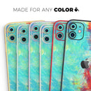 Vibrant Colored Messy Painted Canvas - Vinyl Skin Wrap for iPhone 17 Pro Max, 17 Pro, 17 Air, 17, 16 & All Models — Soft Matte or Ultra Gloss