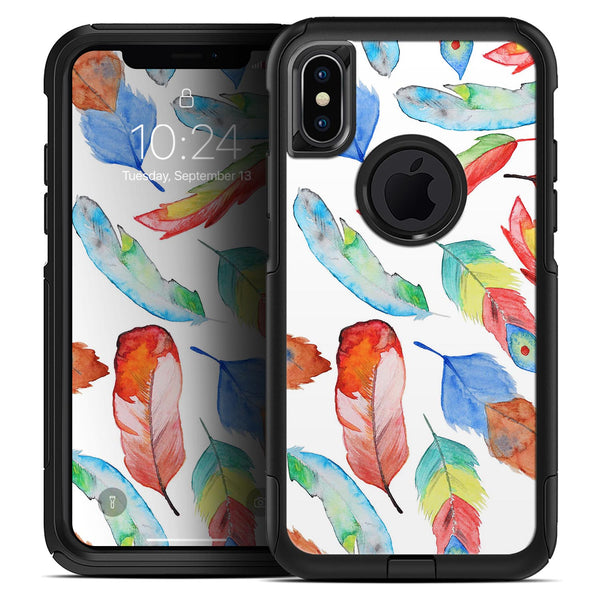 Vibrant Colorful Brushed Feathers - Skin Kit for the iPhone OtterBox Cases