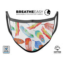 Vibrant Colorful Brushed Feathers - Made in USA Mouth Cover Unisex Anti-Dust Cotton Blend Reusable & Washable Face Mask with Adjustable Sizing for Adult or Child