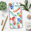 Vibrant Colorful Brushed Feathers - Premium Vinyl Skin Decal for Samsung Galaxy S25 Ultra, S24, S23, S22 & All Galaxy S Models