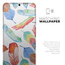 Vibrant Colorful Brushed Feathers - Premium Vinyl Skin Decal for Samsung Galaxy S25 Ultra, S24, S23, S22 & All Galaxy S Models