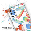 Vibrant Colorful Brushed Feathers - Premium Vinyl Skin Decal for Samsung Galaxy S25 Ultra, S24, S23, S22 & All Galaxy S Models