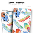 Vibrant Colorful Brushed Feathers - Premium Vinyl Skin Decal for Samsung Galaxy S25 Ultra, S24, S23, S22 & All Galaxy S Models