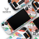 Vibrant Colorful Brushed Feathers // Vinyl Skin Wrap for Steam Deck OLED & Steam Deck (LCD) — Soft Matte or Ultra Gloss