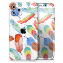 Vibrant Colorful Brushed Feathers - Vinyl Skin Wrap for iPhone 17 Pro Max, 17 Pro, 17 Air, 17, 16 & All Models — Soft Matte or Ultra Gloss