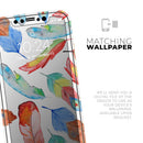 Vibrant Colorful Brushed Feathers - Vinyl Skin Wrap for iPhone 17 Pro Max, 17 Pro, 17 Air, 17, 16 & All Models — Soft Matte or Ultra Gloss
