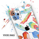 Vibrant Colorful Brushed Feathers - Vinyl Skin Wrap for iPhone 17 Pro Max, 17 Pro, 17 Air, 17, 16 & All Models — Soft Matte or Ultra Gloss