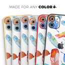 Vibrant Colorful Brushed Feathers - Vinyl Skin Wrap for iPhone 17 Pro Max, 17 Pro, 17 Air, 17, 16 & All Models — Soft Matte or Ultra Gloss