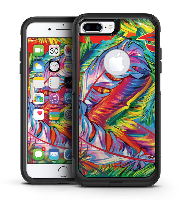 Vibrant Colorful Feathers - iPhone 7 or 7 Plus Commuter Case Skin Kit