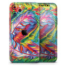 Vibrant Colorful Feathers - Vinyl Skin Wrap for iPhone 17 Pro Max, 17 Pro, 17 Air, 17, 16 & All Models — Soft Matte or Ultra Gloss