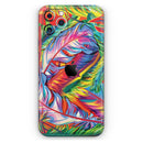 Vibrant Colorful Feathers - Vinyl Skin Wrap for iPhone 17 Pro Max, 17 Pro, 17 Air, 17, 16 & All Models — Soft Matte or Ultra Gloss