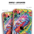Vibrant Colorful Feathers - Vinyl Skin Wrap for iPhone 17 Pro Max, 17 Pro, 17 Air, 17, 16 & All Models — Soft Matte or Ultra Gloss