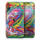 Vibrant Colorful Feathers - Vinyl Skin Wrap for iPhone 17 Pro Max, 17 Pro, 17 Air, 17, 16 & All Models — Soft Matte or Ultra Gloss
