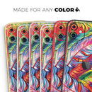 Vibrant Colorful Feathers - Vinyl Skin Wrap for iPhone 17 Pro Max, 17 Pro, 17 Air, 17, 16 & All Models — Soft Matte or Ultra Gloss