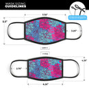 Vibrant Colorful Floral Sprouts - Made in USA Mouth Cover Unisex Anti-Dust Cotton Blend Reusable & Washable Face Mask with Adjustable Sizing for Adult or Child