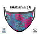 Vibrant Colorful Floral Sprouts - Made in USA Mouth Cover Unisex Anti-Dust Cotton Blend Reusable & Washable Face Mask with Adjustable Sizing for Adult or Child